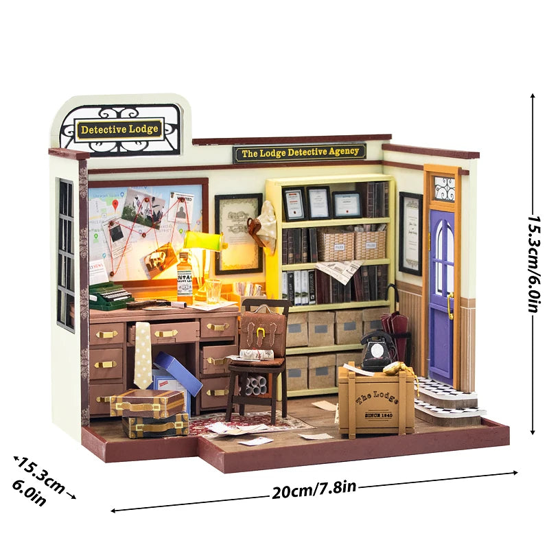 DIY 3D Wooden Puzzle Mini Doll House Assembly Building Model Room Bedroom Decoration With Furniture Lighting Dollhouse Xmas Gift