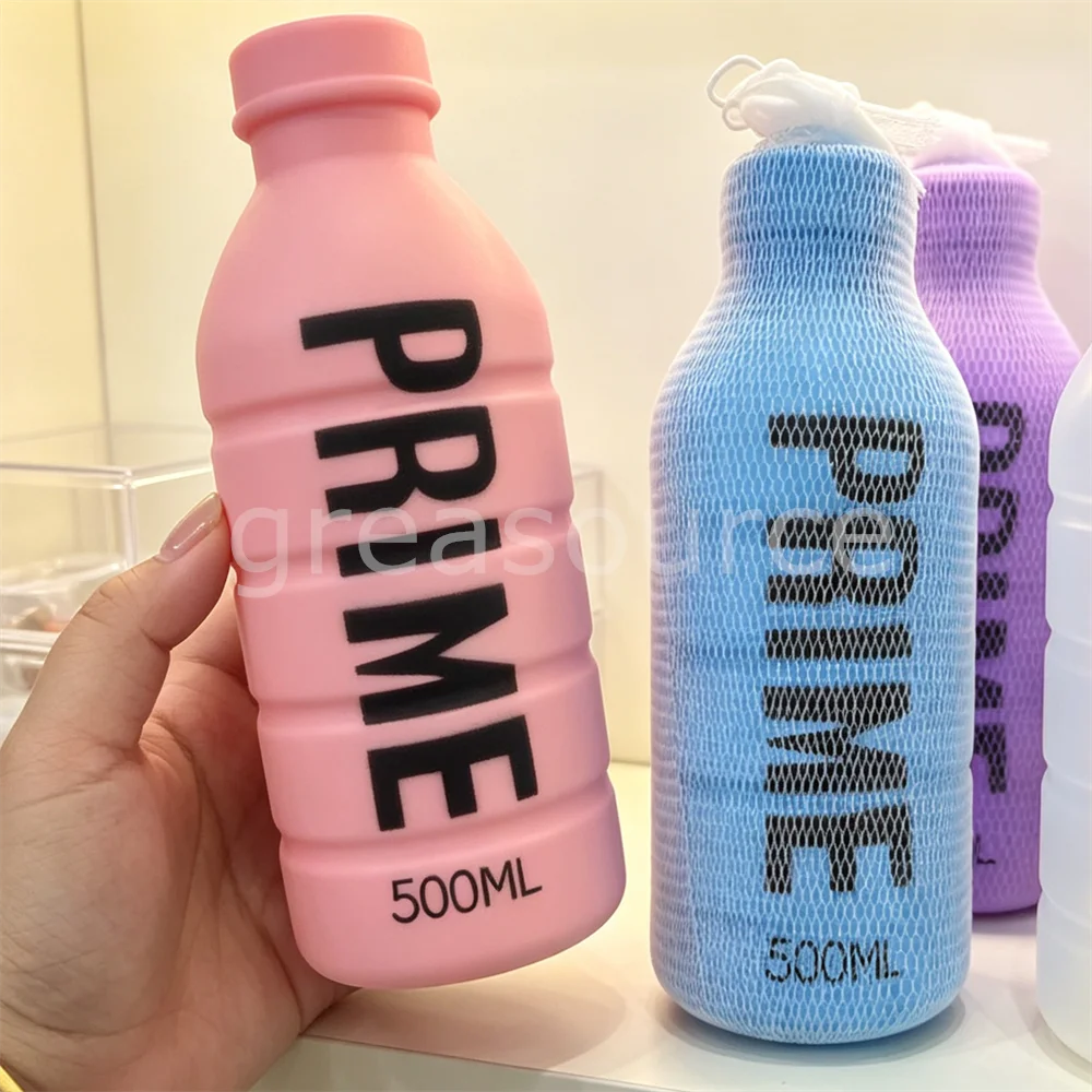 500ml Prime Drink Bottle Shaped Slow Rebound Pu Drawstring Mesh Aesthetic Desktop Ornament Beverage Shop Window Display Gift Fun