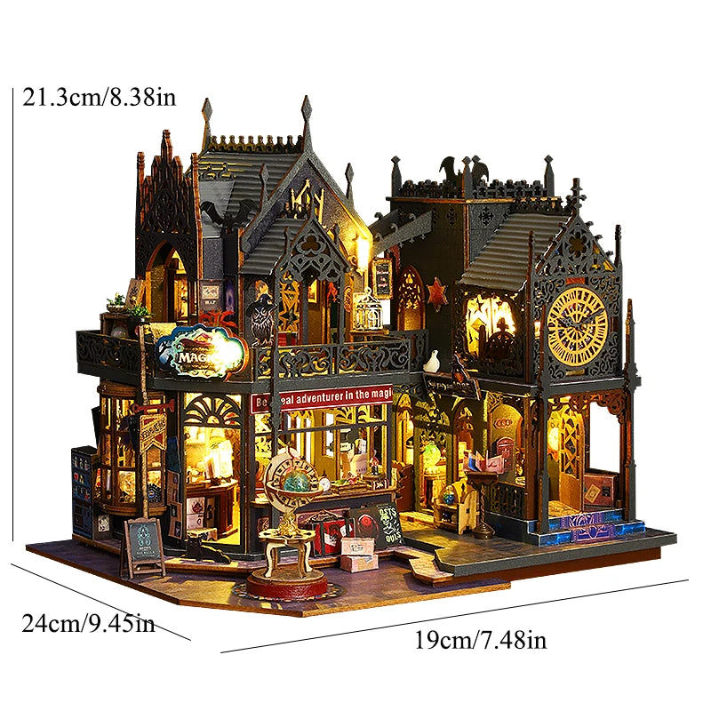 DIY 3D Wooden Puzzle Mini Doll House Assembly Building Model Room Bedroom Decoration With Furniture Lighting Dollhouse Xmas Gift