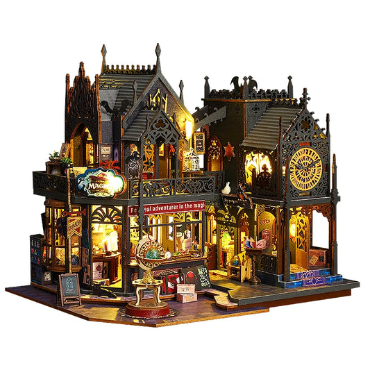 DIY 3D Wooden Puzzle Mini Doll House Assembly Building Model Room Bedroom Decoration With Furniture Lighting Dollhouse Xmas Gift