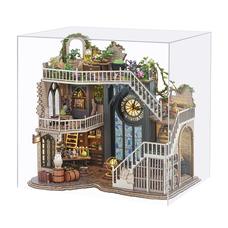 DIY 3D Wooden Puzzle Mini Doll House Assembly Building Model Room Bedroom Decoration With Furniture Lighting Dollhouse Xmas Gift